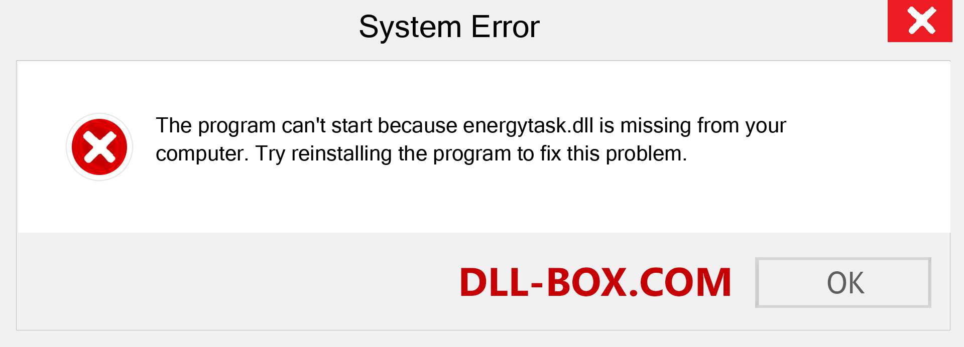  energytask.dll file is missing?. Download for Windows 7, 8, 10 - Fix  energytask dll Missing Error on Windows, photos, images